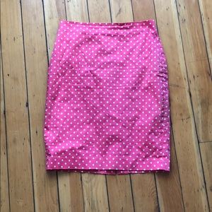 Pink Polka Dot Pencil Skirt